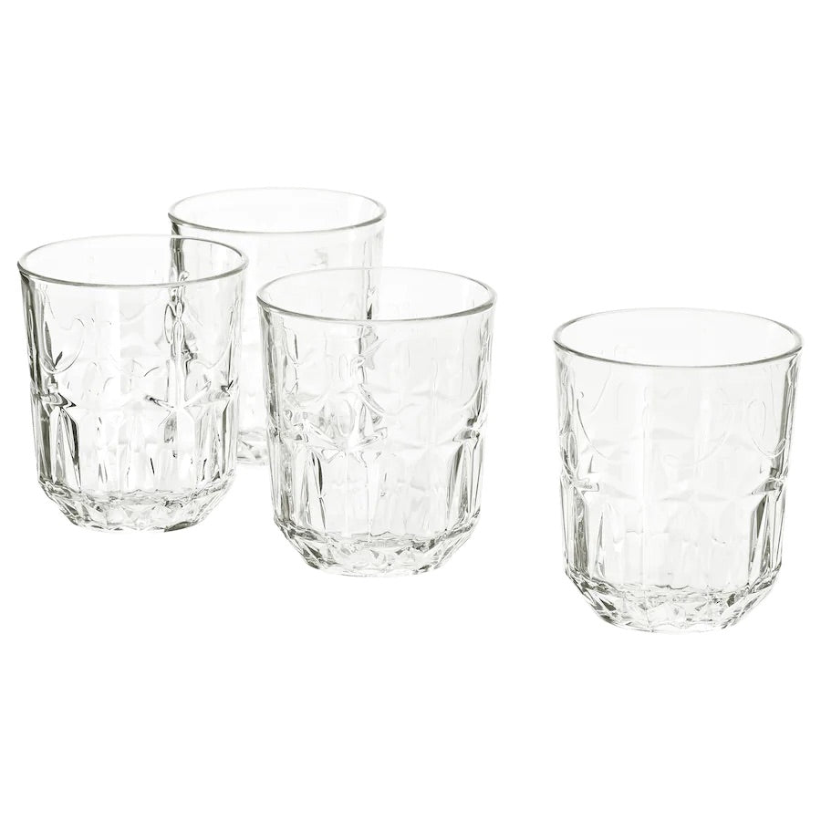 SÄLLSKAPLIG Glass, clear glass/patterned9 oz