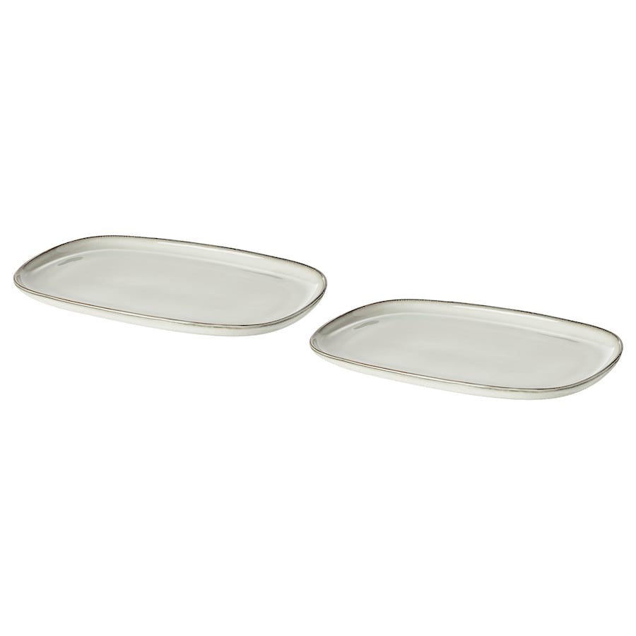 GLADELIG Plate, grey, 20x13 cm