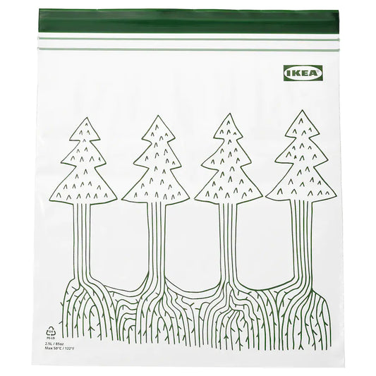 ISTAD Resealable bag, patterned/green, 2.5 l, 25pcs