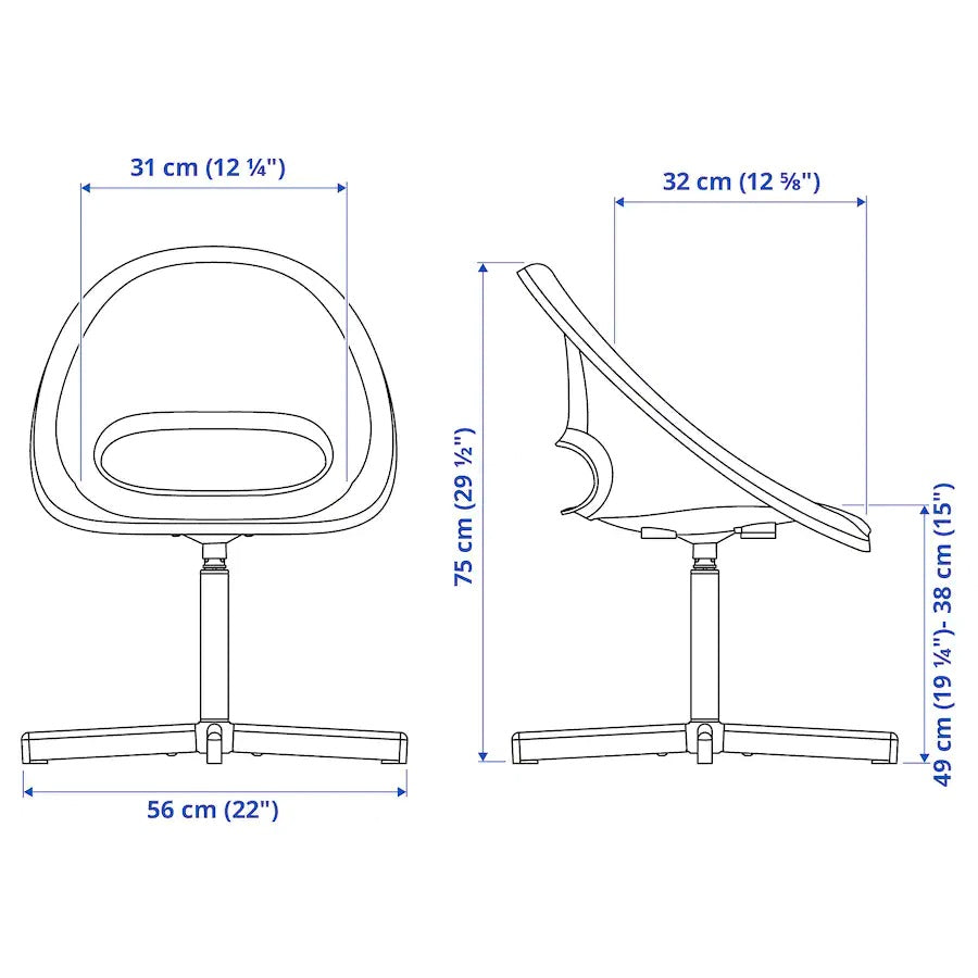 IKEA LOBERGET / SIBBEN Children's desk chair, white