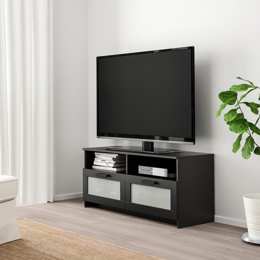 BRIMNES TV bench, black, 120x41x53 cm