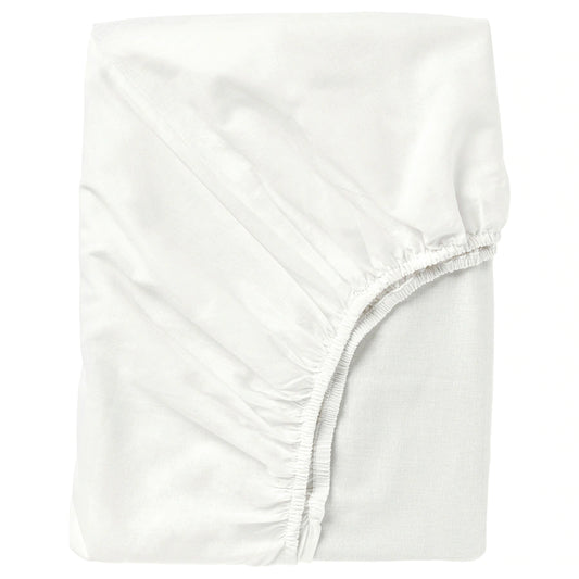 FÄRGMÅRA Fitted sheet, white180x200 cm
