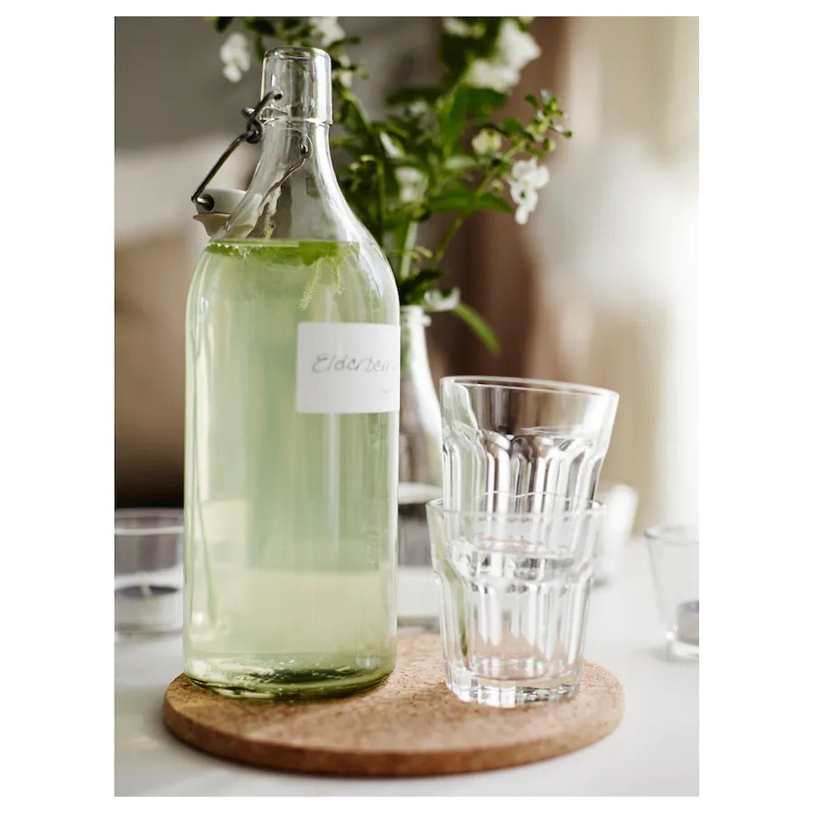 KORKEN/POKAL Bottle with stopper, clear glass1 l/6 Glass, clear glass27 cl