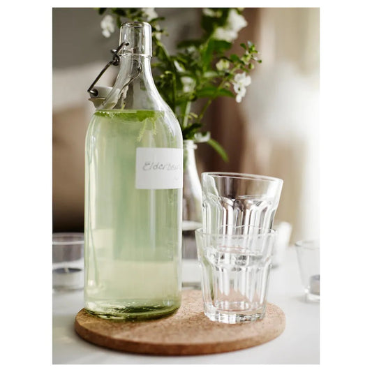 KORKEN/POKAL Bottle with stopper, clear glass1 l/6 Glass, clear glass27 cl