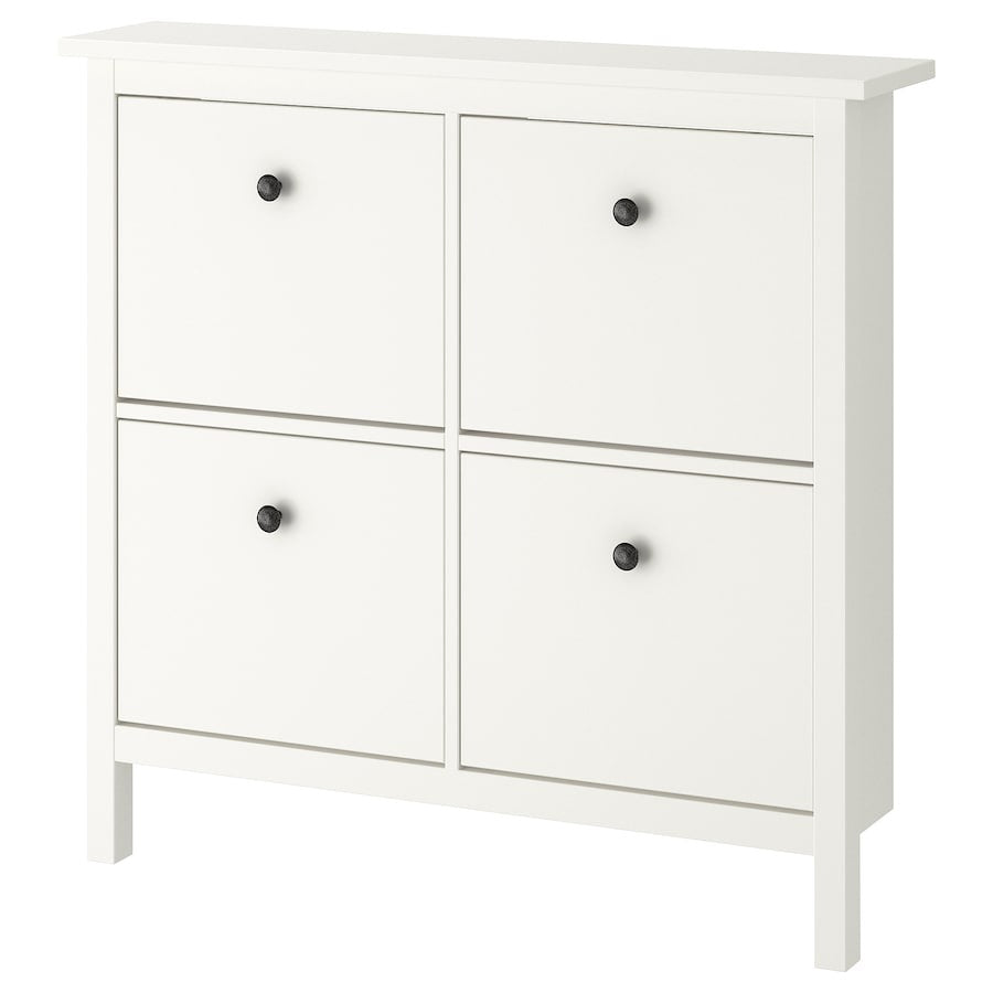 [pre-order] IKEA HEMNES Shoe cabinet with 4 compartments, white, 107x22x101 cm