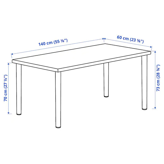 LAGKAPTEN / ADILS Desk, dark grey/black, 140x60 cm