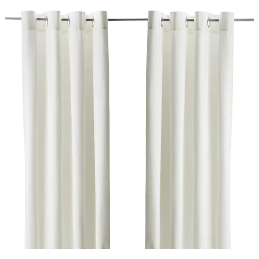 MERETE Room darkening curtains, 1 pair, white, 145x250 cm