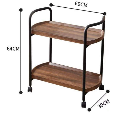 KÜTILAPAM Trolley table with storage, Wood/anthracite 60x30x64cm