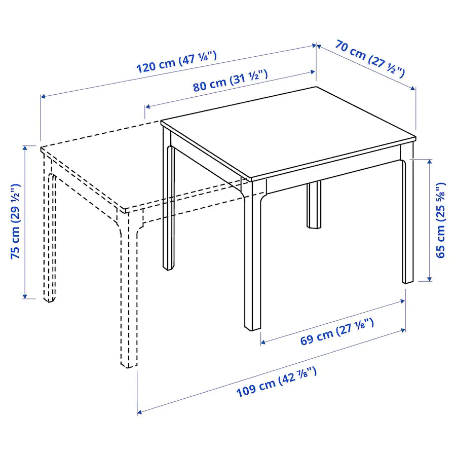 [pre-order] EKEDALEN / INGOLF Table and 4 chairs, white/white, 80/120 cm