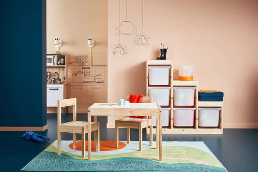 LÄTT Children's table with 2 chairs, white/pine