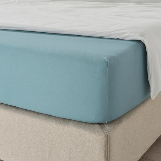 DVALA Fitted sheet, light blue90x200 cm