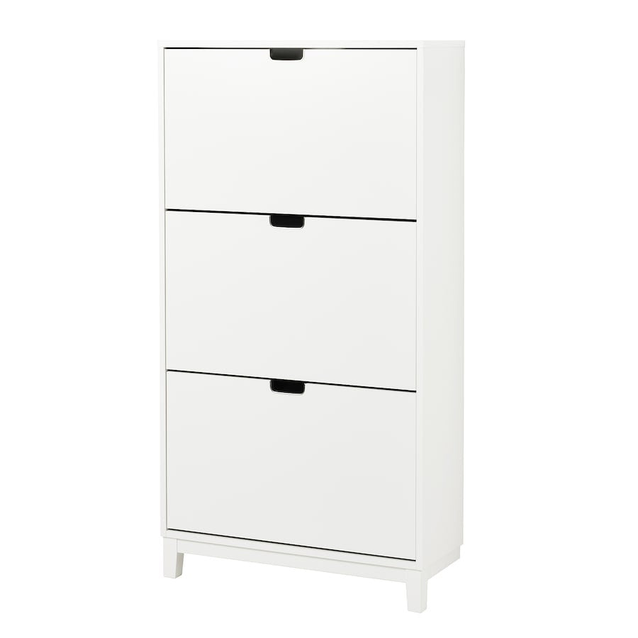 [pre-order] IKEA STÄLL Shoe cabinet with 3 compartments, white, 79x29x148 cm